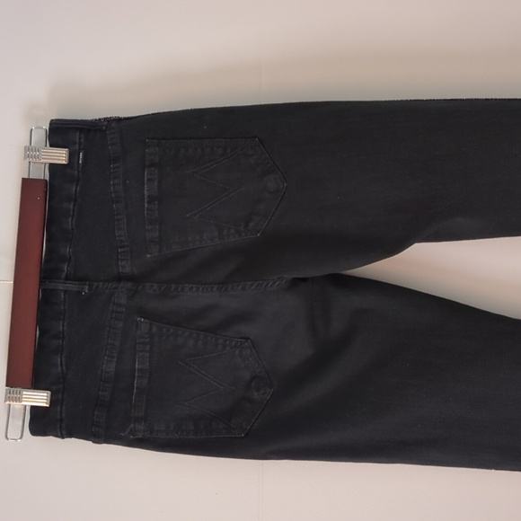 Mother HighWaist looker Ankle fray Black Skinny Jeans In guilty Glitter Racer 28 - Picture 7 of 12